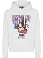 DSQUARED2 graphic-print cotton hoodie - Blanc