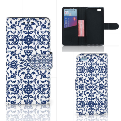 Huawei Ascend P8 Lite Hoesje Flower Blue