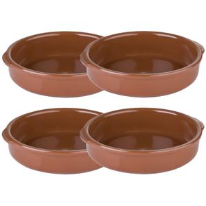 Regas Ovenschalen terracotta - 8x stuks - D20 cm - aardewerk - 400 ml - Tapas schalen