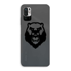 Angry Bear (black): Xiaomi Redmi Note 10 5G Transparant Hoesje