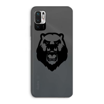 Angry Bear (black): Xiaomi Redmi Note 10 5G Transparant Hoesje