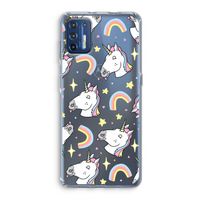 Rainbow Unicorn: Motorola Moto G9 Plus Transparant Hoesje