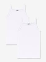 Set van 2 witte hemdjes met bandjes Petit Bateau wit