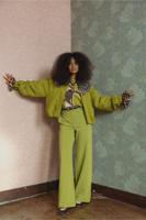 Luz twill trousers - dark lime - 13476