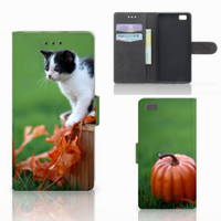 Huawei Ascend P8 Lite Telefoonhoesje met Pasjes Kitten - thumbnail