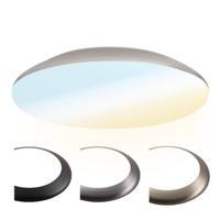 LED Bulkhead - Diameter 38cm - 25W 2600lm - CCT Lichtkleur instelbaar - IP65 waterdicht - Vandalismeproof - Plafonniere - Voor binnen en buiten - Chroom