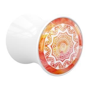 Double Flared Plug met Mandala-design Acryl Tunnels & Plugs