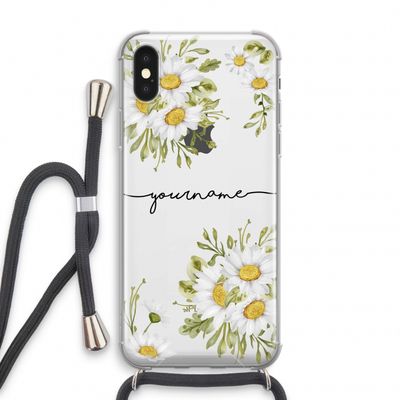 Daisies: iPhone X Transparant Hoesje met koord