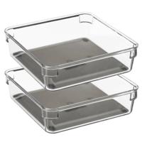 Keuken lade organizer bakje - Set van 4x stuks - 1-vaks - Tidy Smart serie - kunststof - 16 x 16 x 4