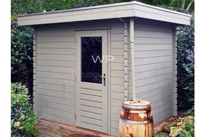 Woodpro Duinen Tuinhuis 250x200 cm 28 mm vuren blank- Plat dak- Onbehandeld vurenhout- Woodpro