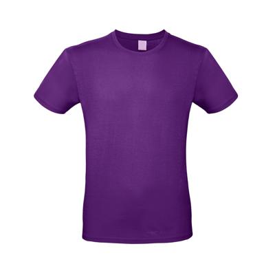 Paars basic grote maten t-shirt - met ronde hals - voor heren - katoen
