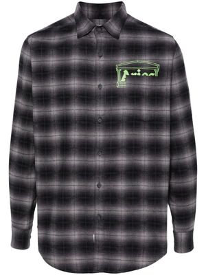 Aries chemise en flanelle à carreaux - Noir