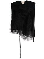 Shanshan Ruan asymmetric silk tank top - Noir - thumbnail