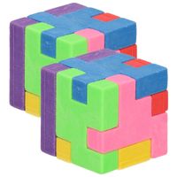 10x stuks voordelige kronkel breinbreker kubus puzzel van 3 x 3 cm