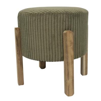 Bijzet krukje - groen - acaciahout - 35 x 35 cm - woonaccessoires