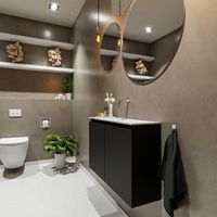 Toiletmeubel Mondiaz Ture | 80 cm | Meubelkleur Urban | Eden wastafel Talc Midden | Zonder kraangat