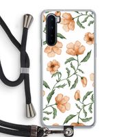 Peachy flowers: OnePlus Nord Transparant Hoesje met koord