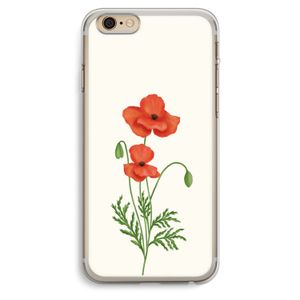 Red poppy: iPhone 6 Plus / 6S Plus Transparant Hoesje