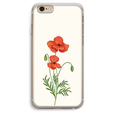 Red poppy: iPhone 6 Plus / 6S Plus Transparant Hoesje