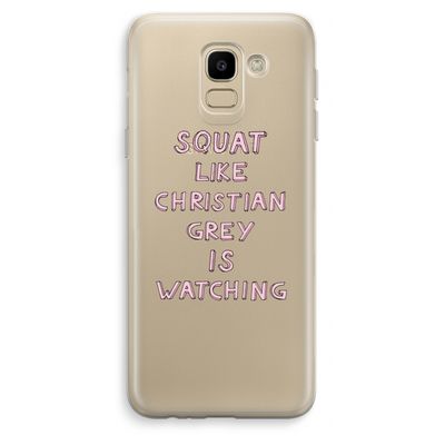 Christian Grey: Samsung Galaxy J6 (2018) Transparant Hoesje
