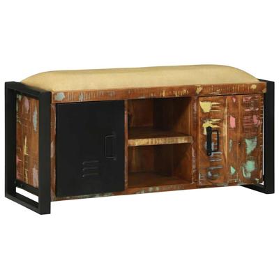Bankkast Multikleur 100 x 35 x 50 cm Massief gerecycled hout
