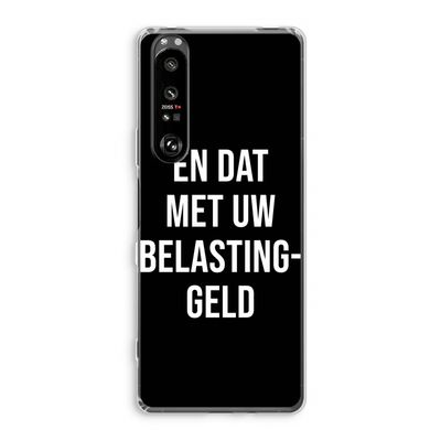 Belastinggeld - Zwart: Sony Xperia 1 III Transparant Hoesje
