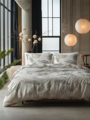 RoyalTextile - Foilage Dekbedovertrek -Grijs - 200 x 220