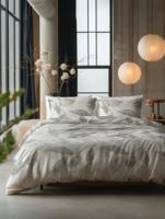 RoyalTextile - Foilage Dekbedovertrek -Grijs - 200 x 220