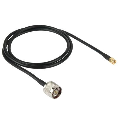 N mannetje naar RP-SMA converter Kabel, Lengte: 100 cm (zwart)