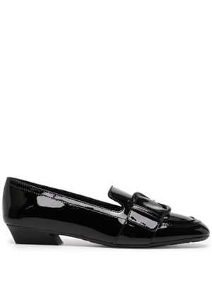 Ferragamo mocassins en cuir à boucles - Noir