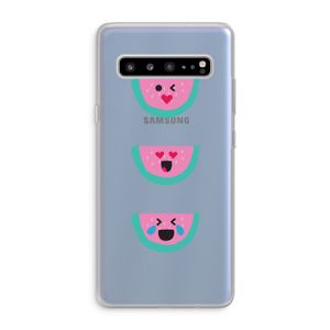 Smiley watermeloen: Samsung Galaxy S10 5G Transparant Hoesje