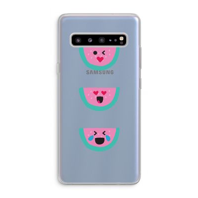 Smiley watermeloen: Samsung Galaxy S10 5G Transparant Hoesje