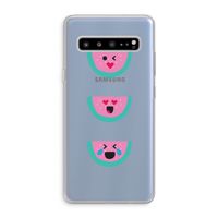 Smiley watermeloen: Samsung Galaxy S10 5G Transparant Hoesje