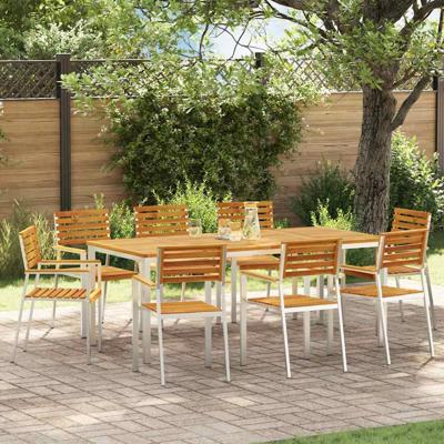Tuinstoel 8 pcs Bruin 56 x 54.5 x 87cm Massief acaciahout