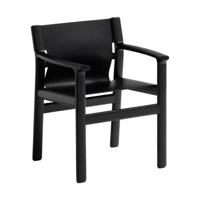 Kave Home Jan eetkamerstoel leder Zwart essenhout Kave Home Jan eetkamerstoel leder Zwart essenhout