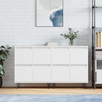 Dressoirs 2 st bewerkt hout wit