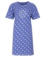 Irresistible dames nachthemd korte mouw - Blauw - "Stippen"