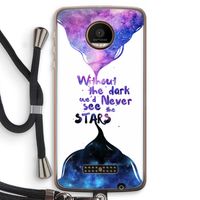 Stars quote: Motorola Moto Z Force Transparant Hoesje met koord