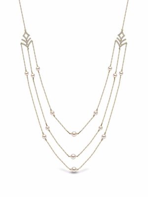 Yoko London collier Sleek en or blanc 18ct orné de perles d'eau douce et de diamants