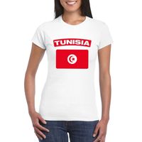 T-shirt met Tunesische vlag wit dames - thumbnail