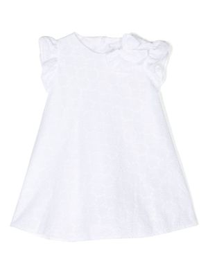 Il Gufo robe en coton à broderies - Blanc