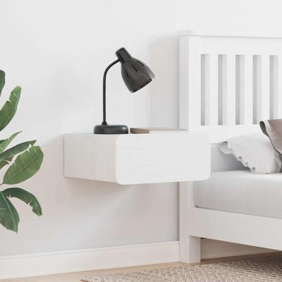 Wandbevestigde nachttafel met lade 2 pcs Wit 39 x 34 x 16.5 cm
