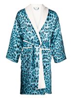 Roberto Cavalli peignoir à imprimé léopard - Bleu Roberto Cavalli peignoir à imprimé léopard - Bleu