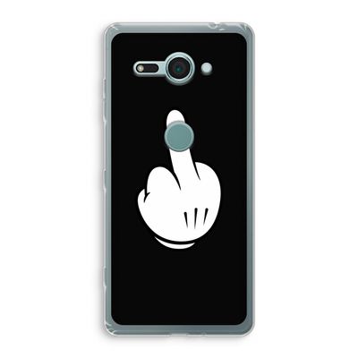 Middle finger black: Sony Xperia XZ2 Compact Transparant Hoesje