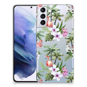 Samsung Galaxy S21 Plus TPU Hoesje Flamingo Palms