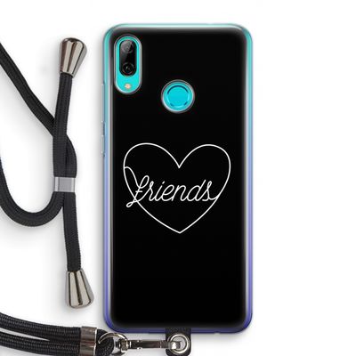 Friends heart black: Huawei P Smart (2019) Transparant Hoesje met koord