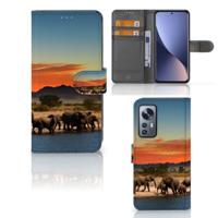 Xiaomi 12 | 12X | Telefoonhoesje | Met pasjeshouder | Olifanten
