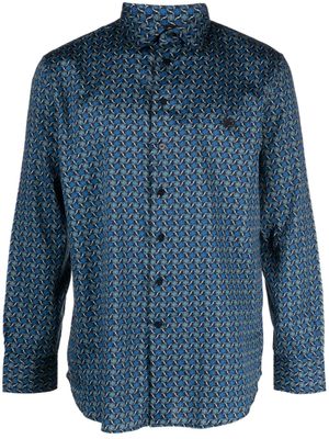 ETRO chemise imprimée à logo Pegaso - Bleu