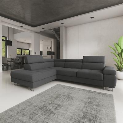 OP=OP Slaapbank met opbergruimte Sem - Hoekbank Links - Velvet Antraciet