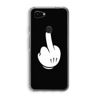 Middle finger black: Google Pixel 3a Transparant Hoesje